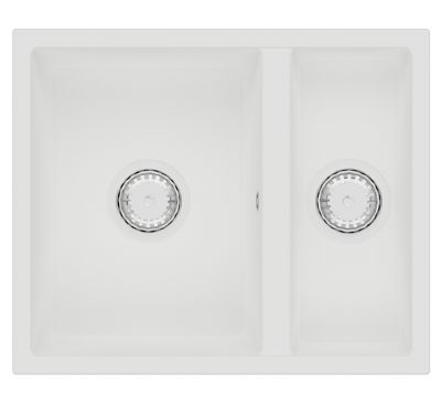 GRANMASTER COMO 150 UNDERMOUNTED/INSET/FLUSH MOUNTED WHITE QUARTZ SINGLE BOWL SINK, GRA0077